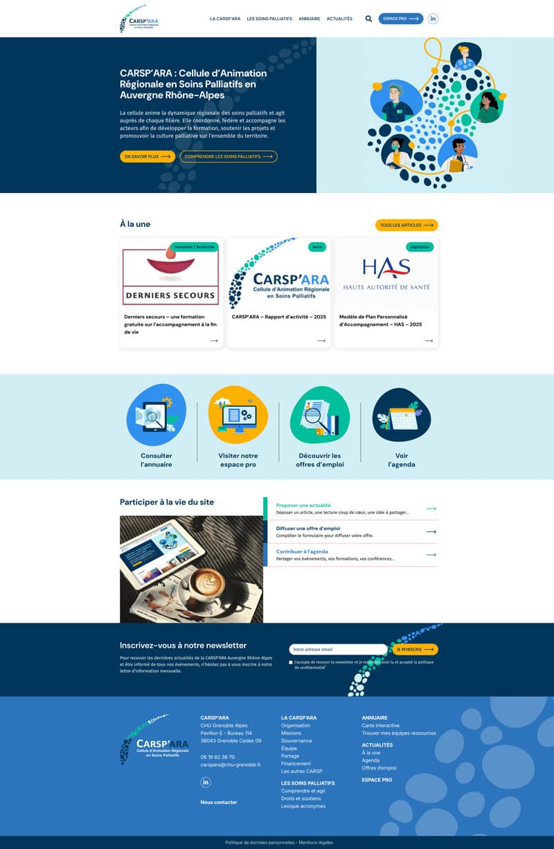 Screenshot of the CARSPARA website