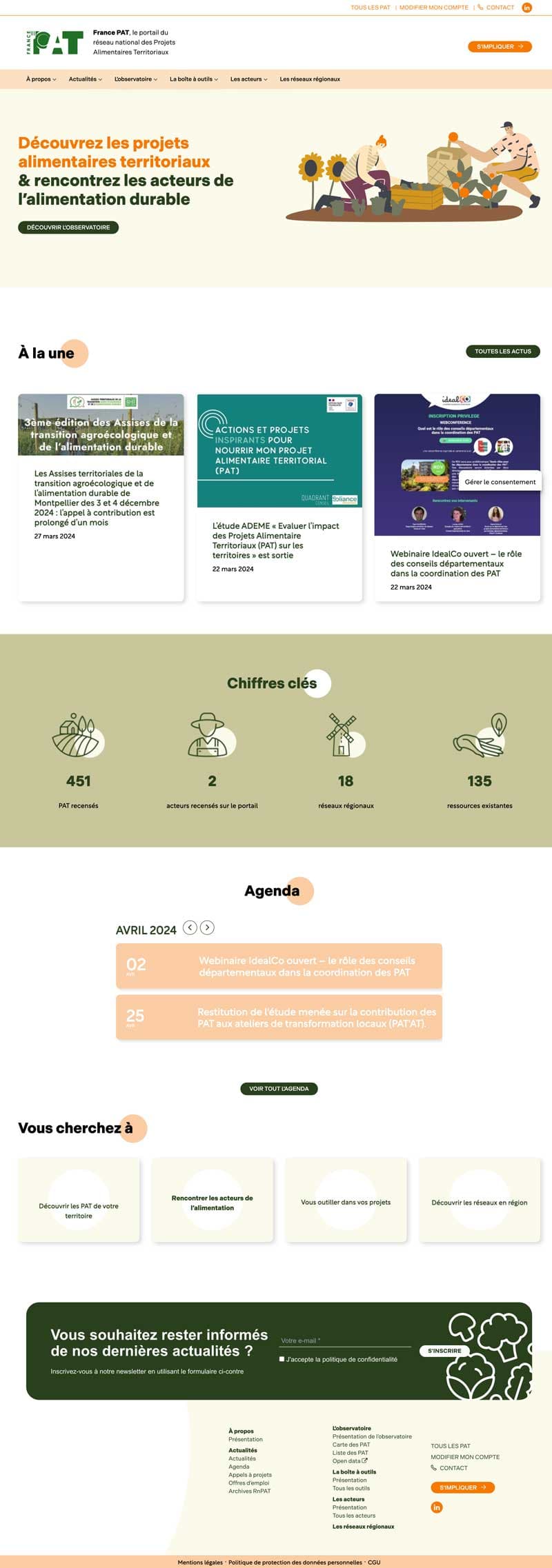 Screenshot of the France PAT website